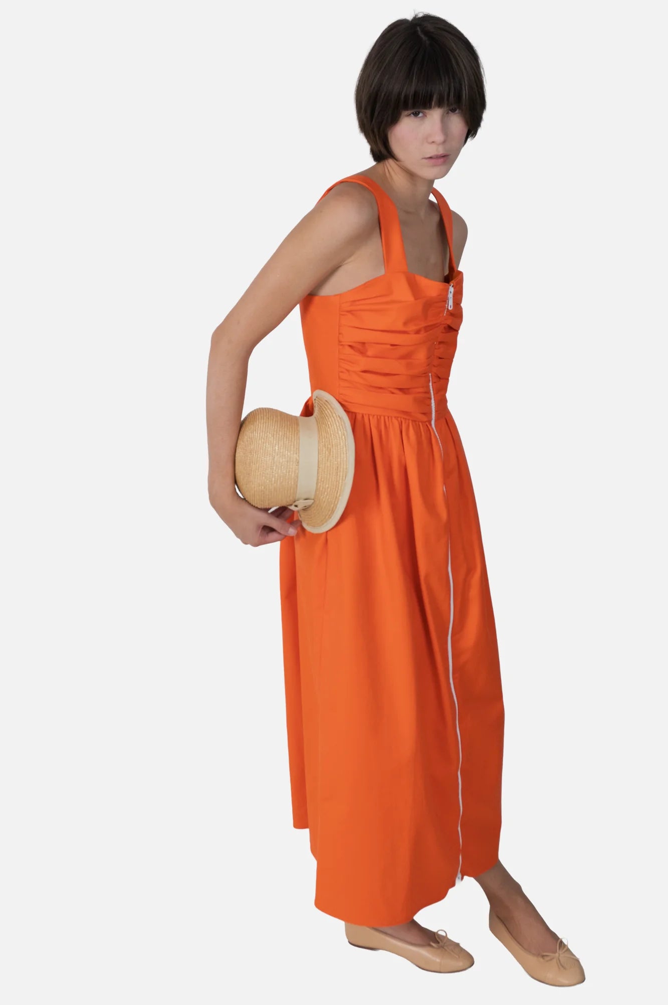 Vestido Laranja Detalhe