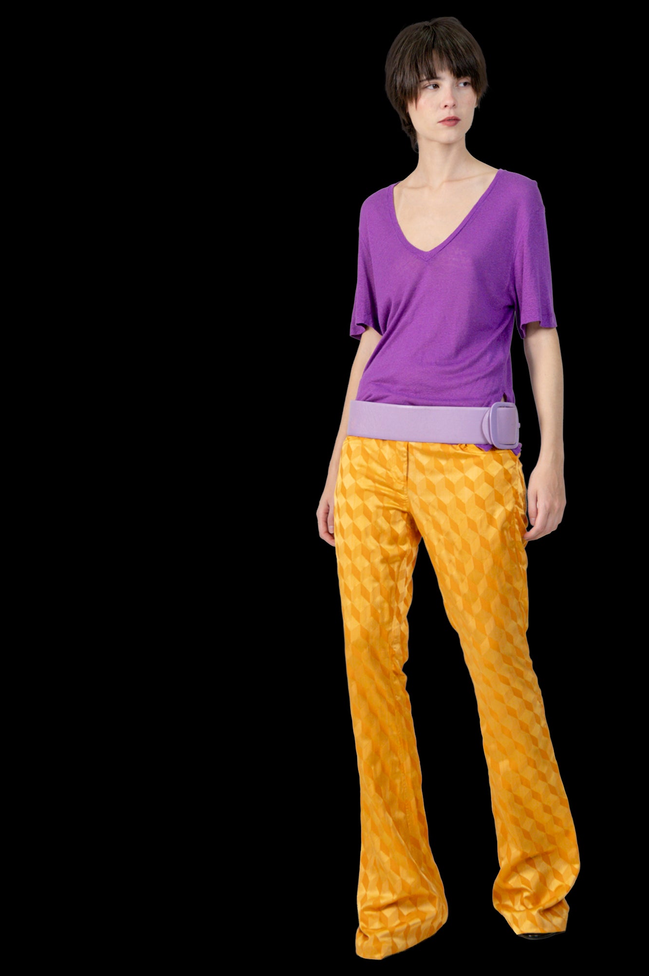 Calça Amarela Textura