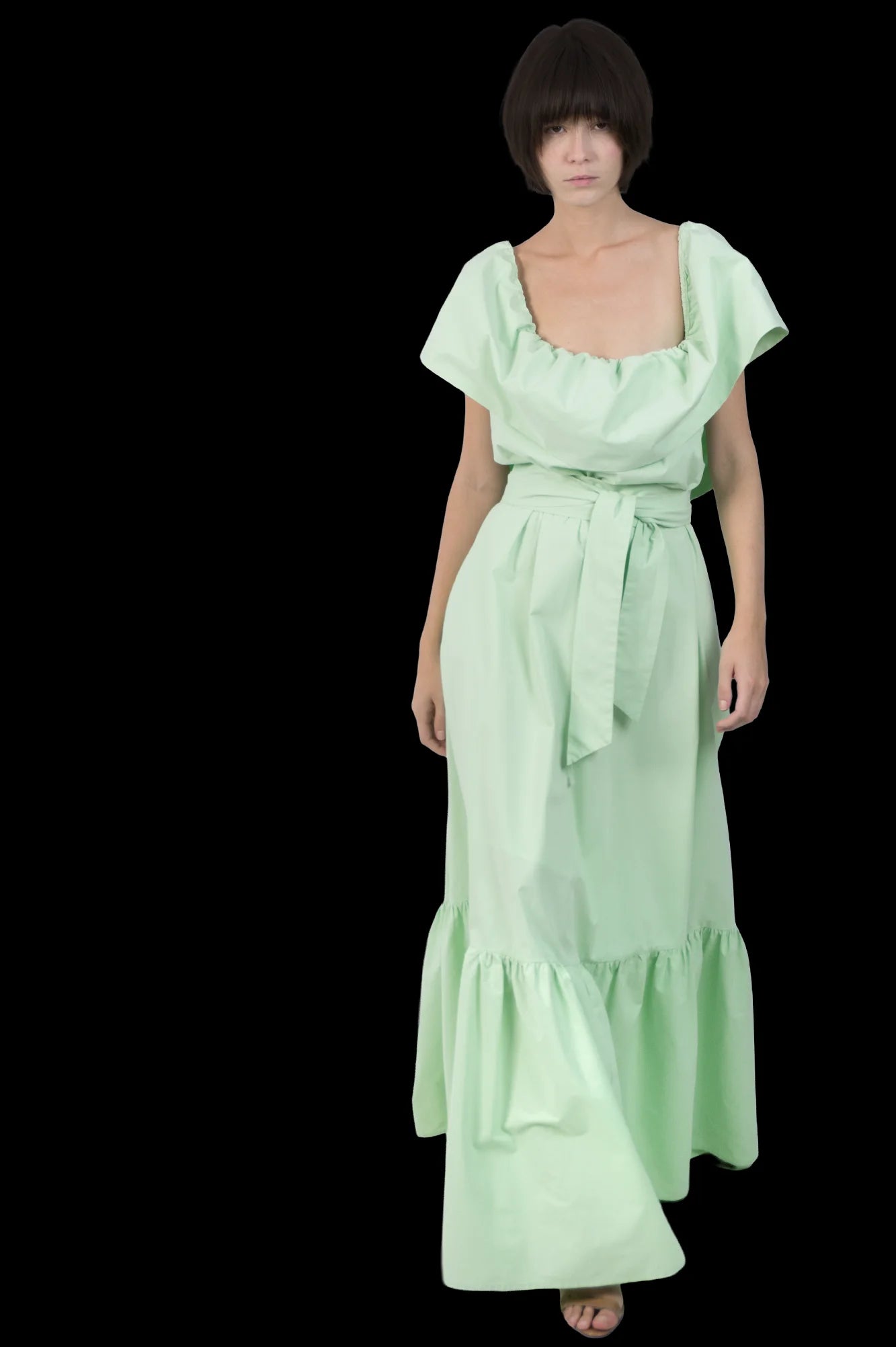 Vestido Verde Babado