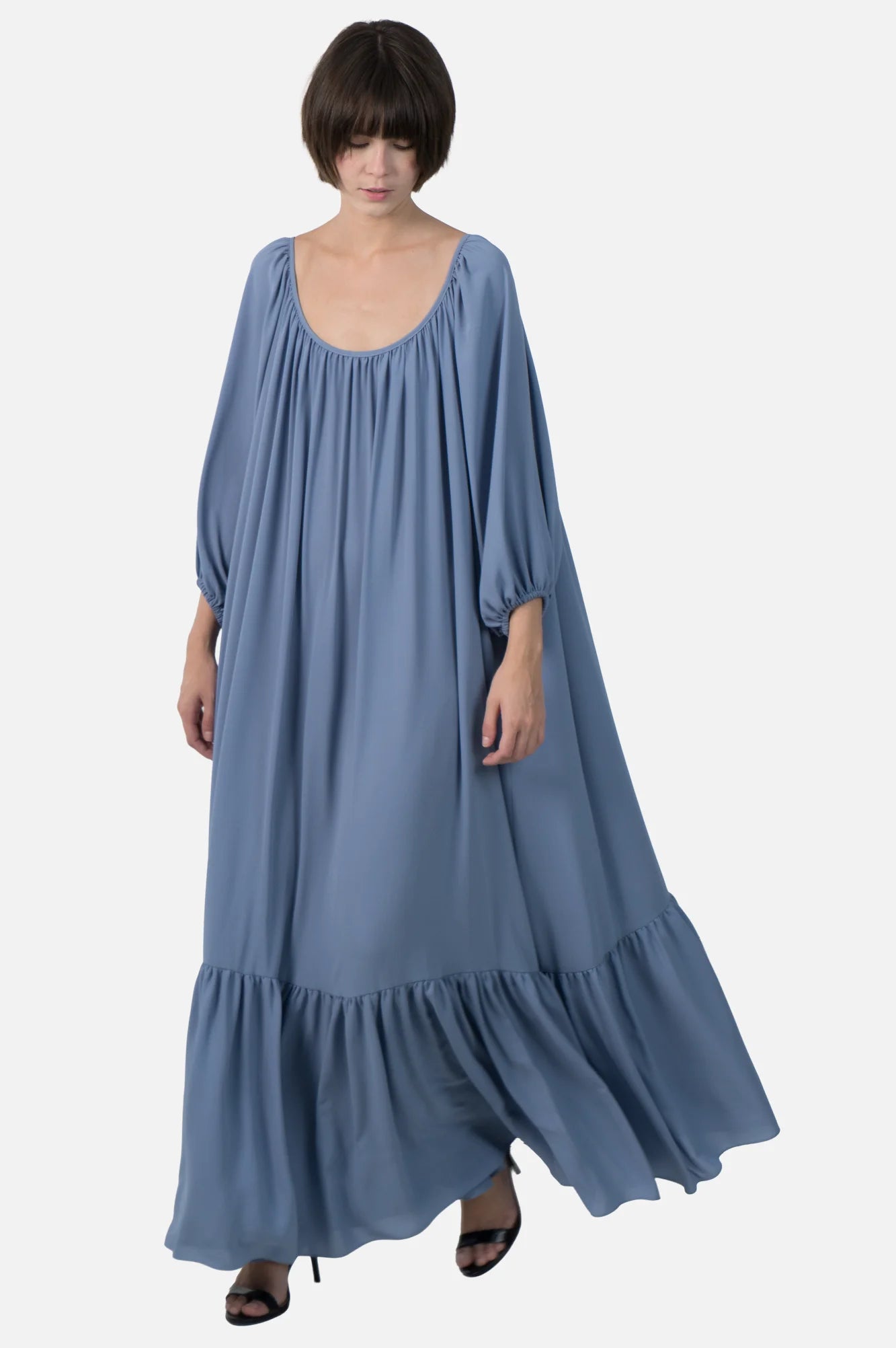 Vestido Azul Babado