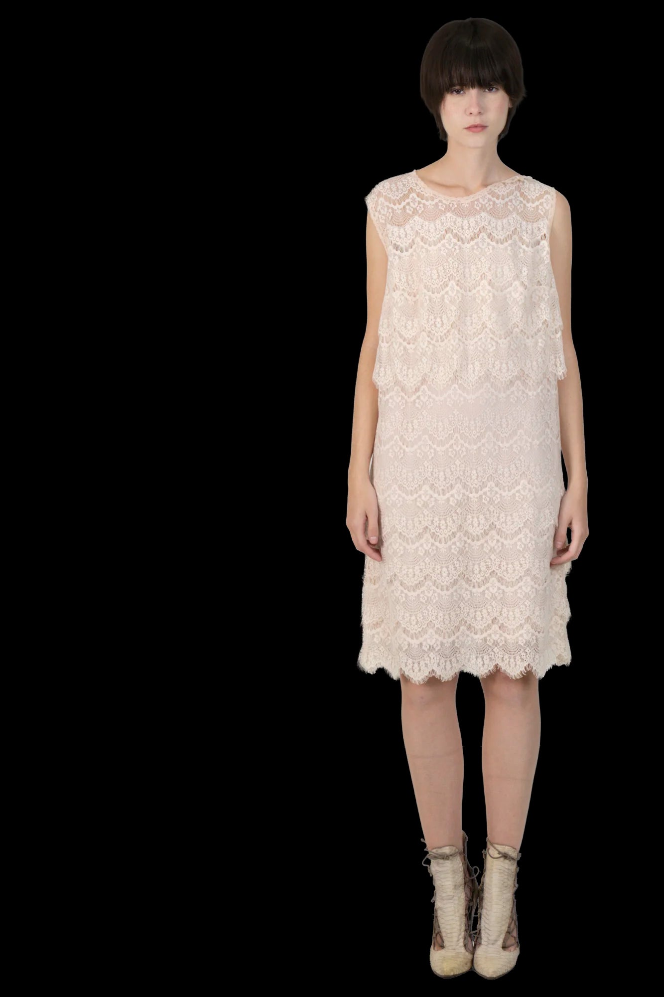 Vestido Rosa Renda