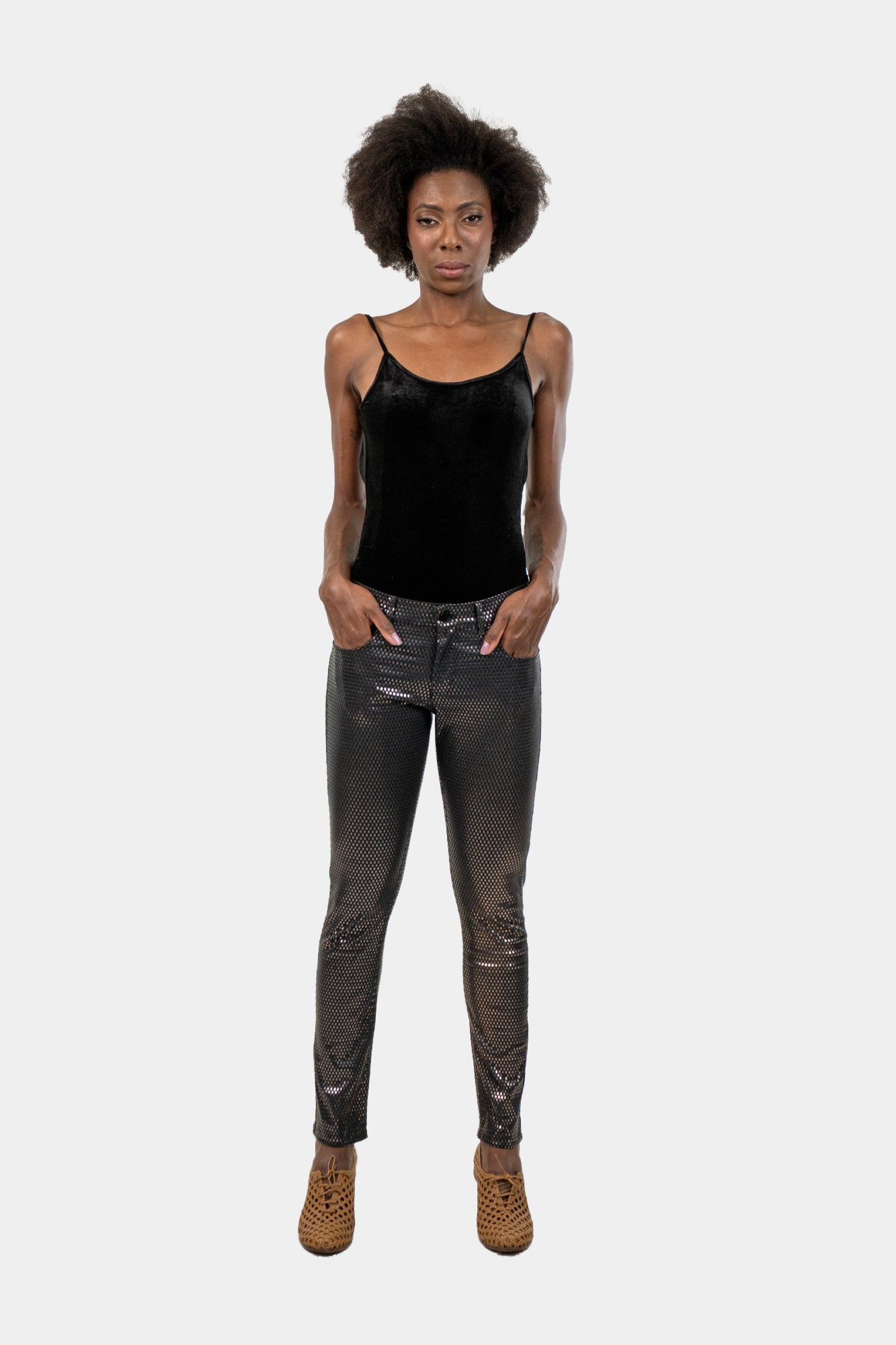 Calça Preta Detalhe Calça Amapô