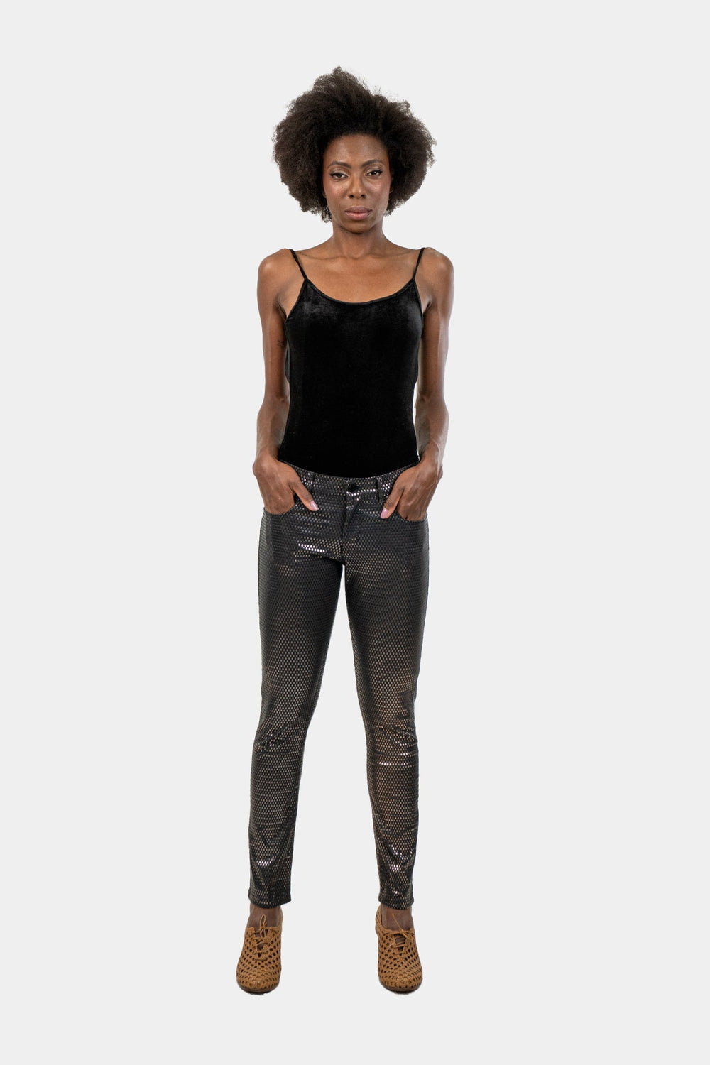 Calça Preta Detalhe Calça Amapô