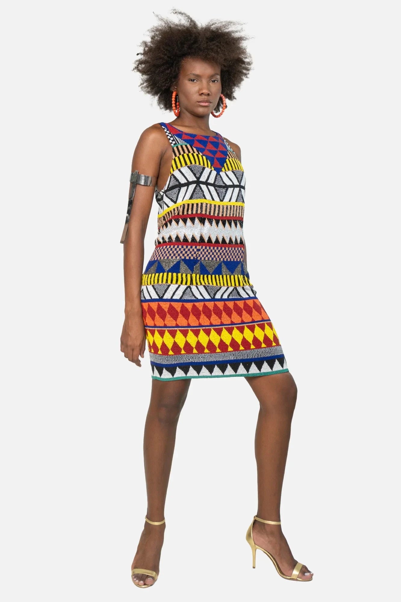 Vestido Color Bordado Vestido Garimpo Adda