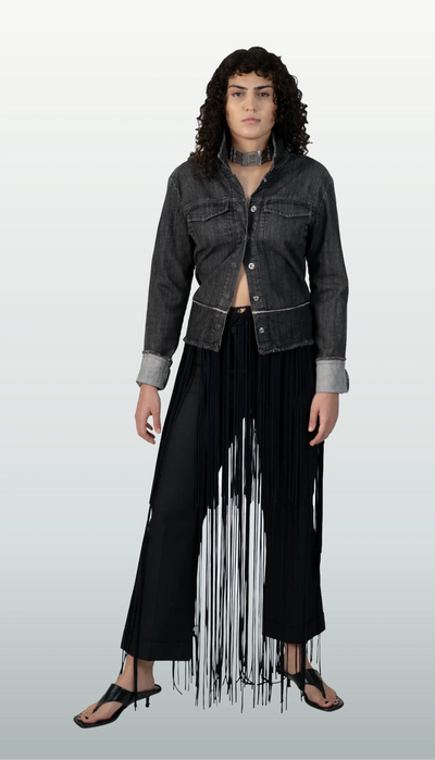 MA look casaco jeans e franja