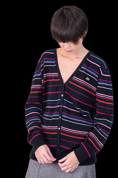 Cardigan Color Listrado Lacoste