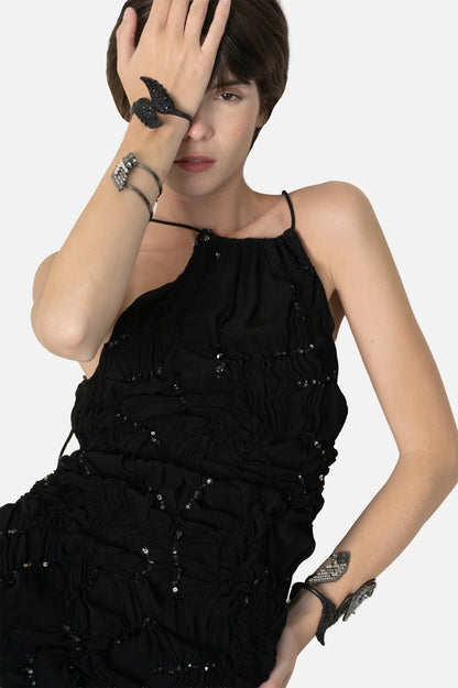 Vestido Preto Paetê Zara