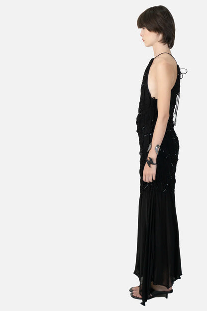 Vestido Preto Paetê Zara