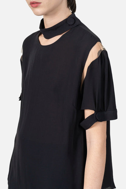 Blusa Preta Seda NK