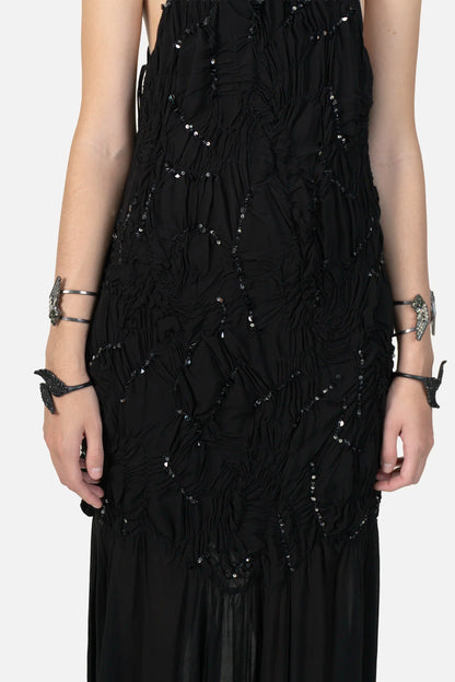 Vestido Preto Paetê Zara