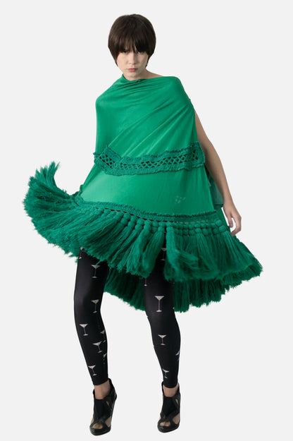 Poncho Verde Textura Garimpo Adda