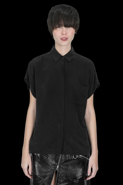 Camisa Preta Seda Animale