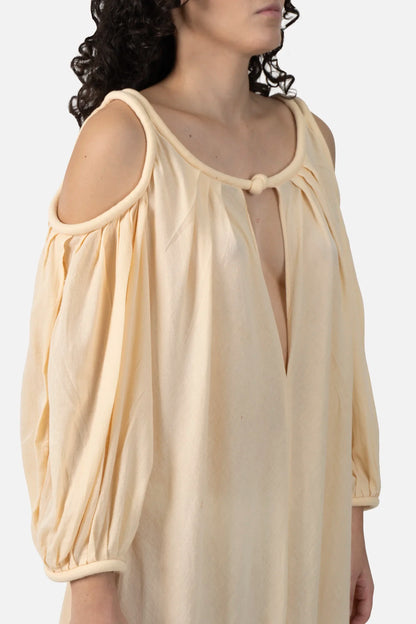 Vestido Manteiga Fluido Cris Barros
