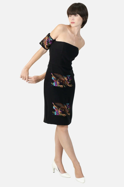 Vestido Preto Bordado Walter Rodrigues