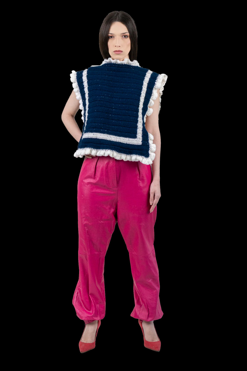 Colete Bicolor Croche