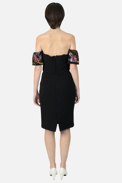 Vestido Preto Bordado Walter Rodrigues