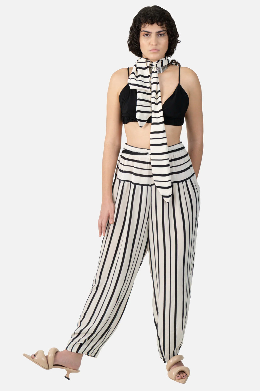 Calça Listrada Seda