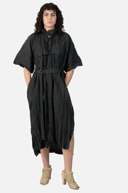 Vestido Preto Textura Garimpo Adda