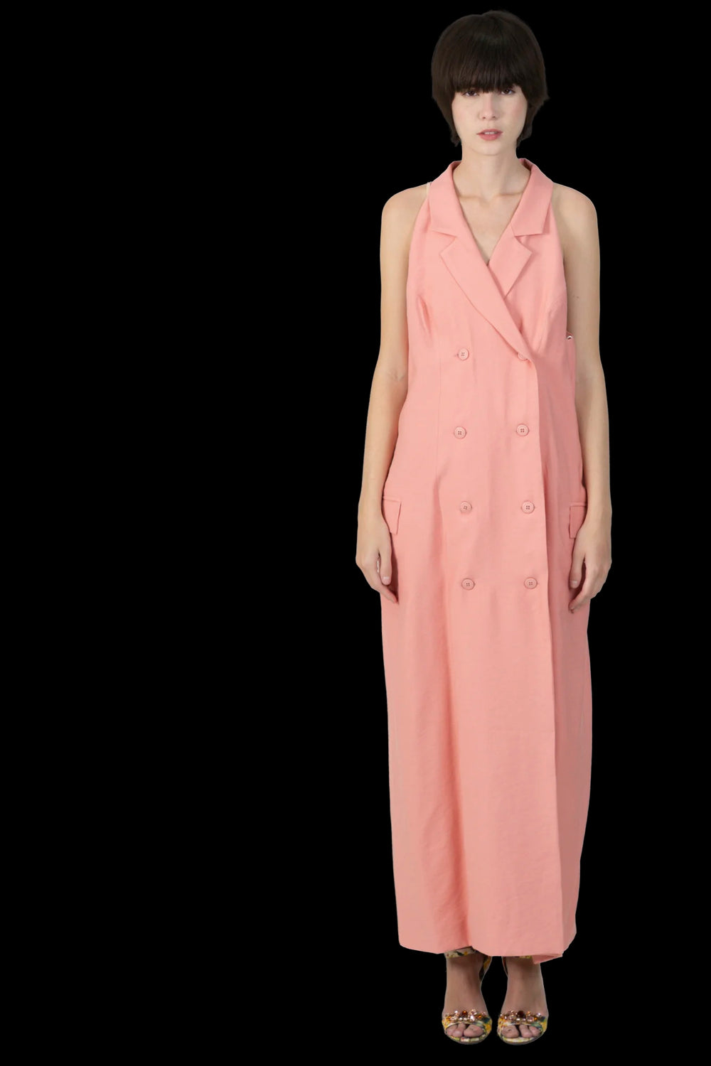 Vestido Pêssego Detalhe