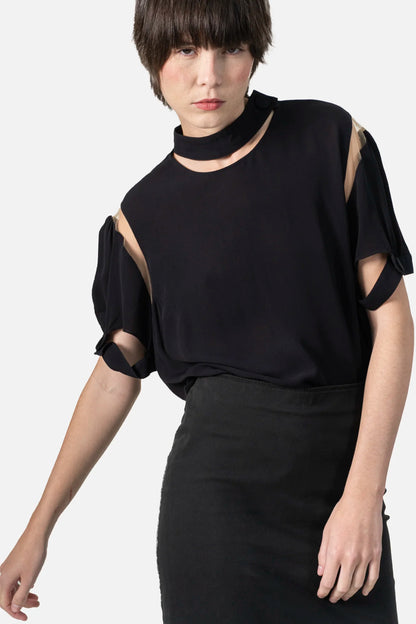 Blusa Preta Seda NK