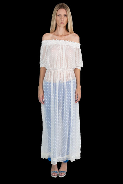 Vestido Branco Textura Cia Marítima