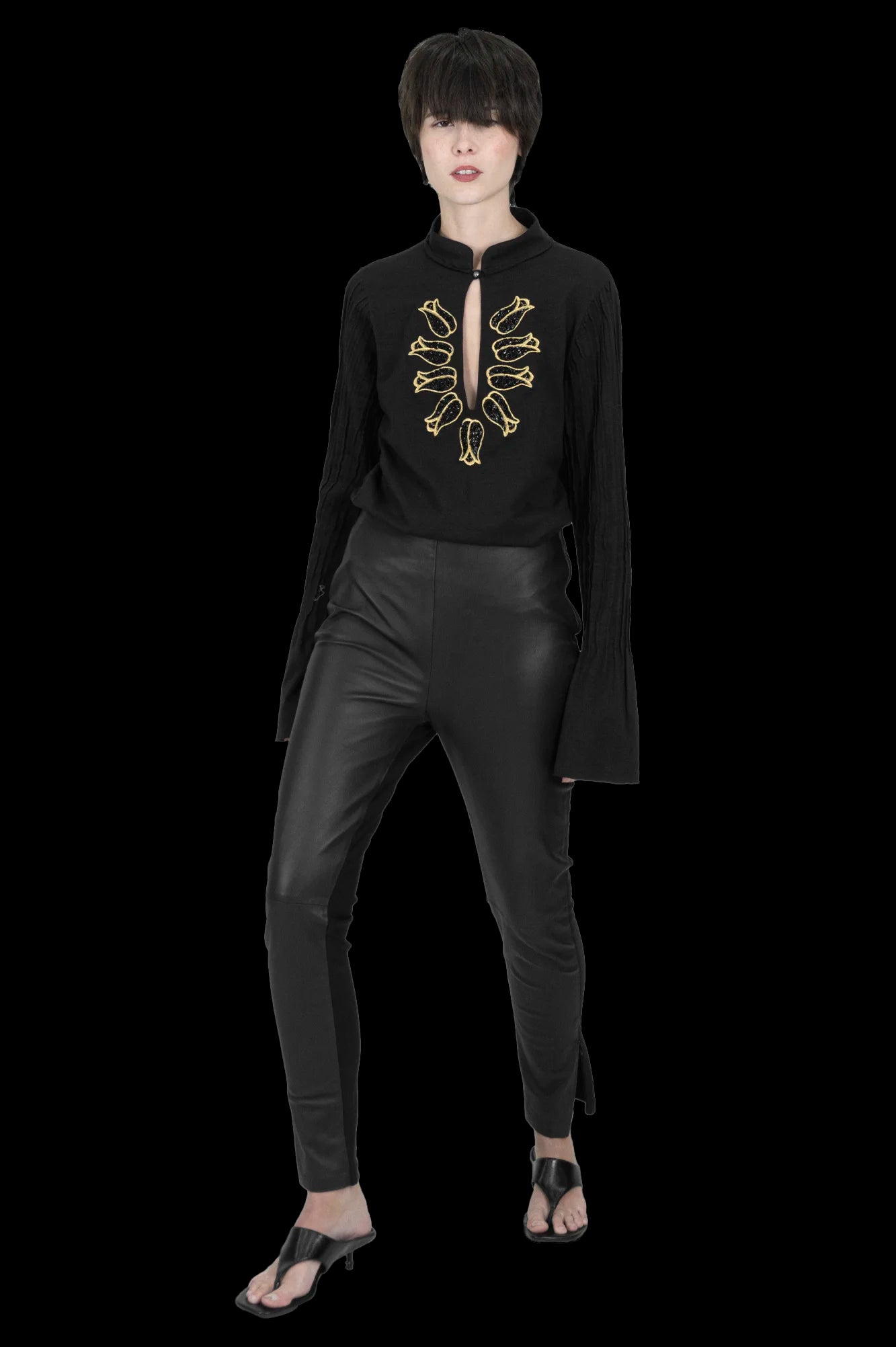 Blusa Preta Bordada