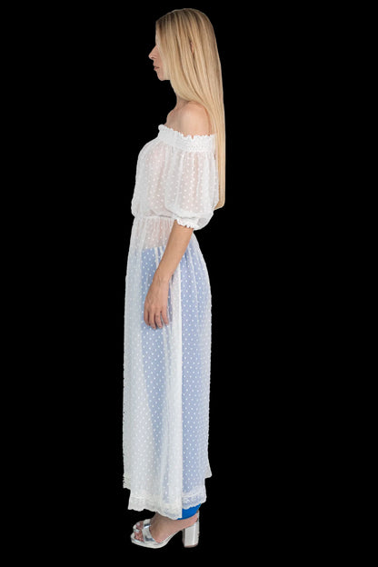 Vestido Branco Textura Cia Marítima