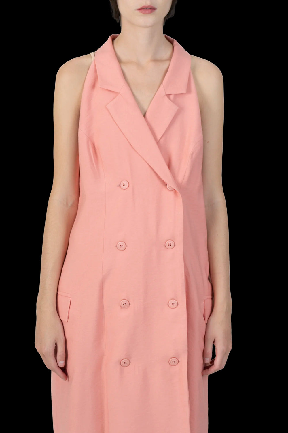 Vestido Pêssego Detalhe