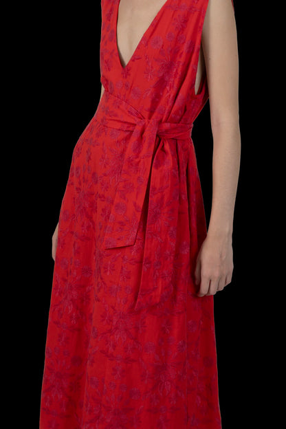 Vestido Vermelho Textura Mixed