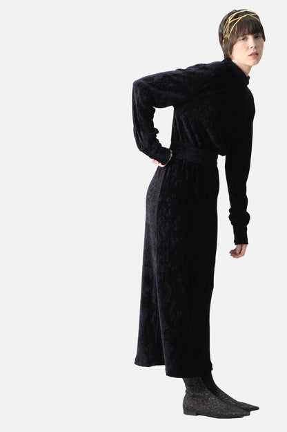 Vestido Preto Canelado Framed