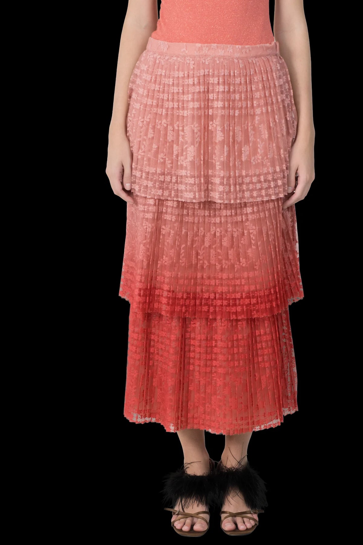 Saia Color Babado Anthropologie