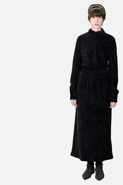 Vestido Preto Canelado Framed