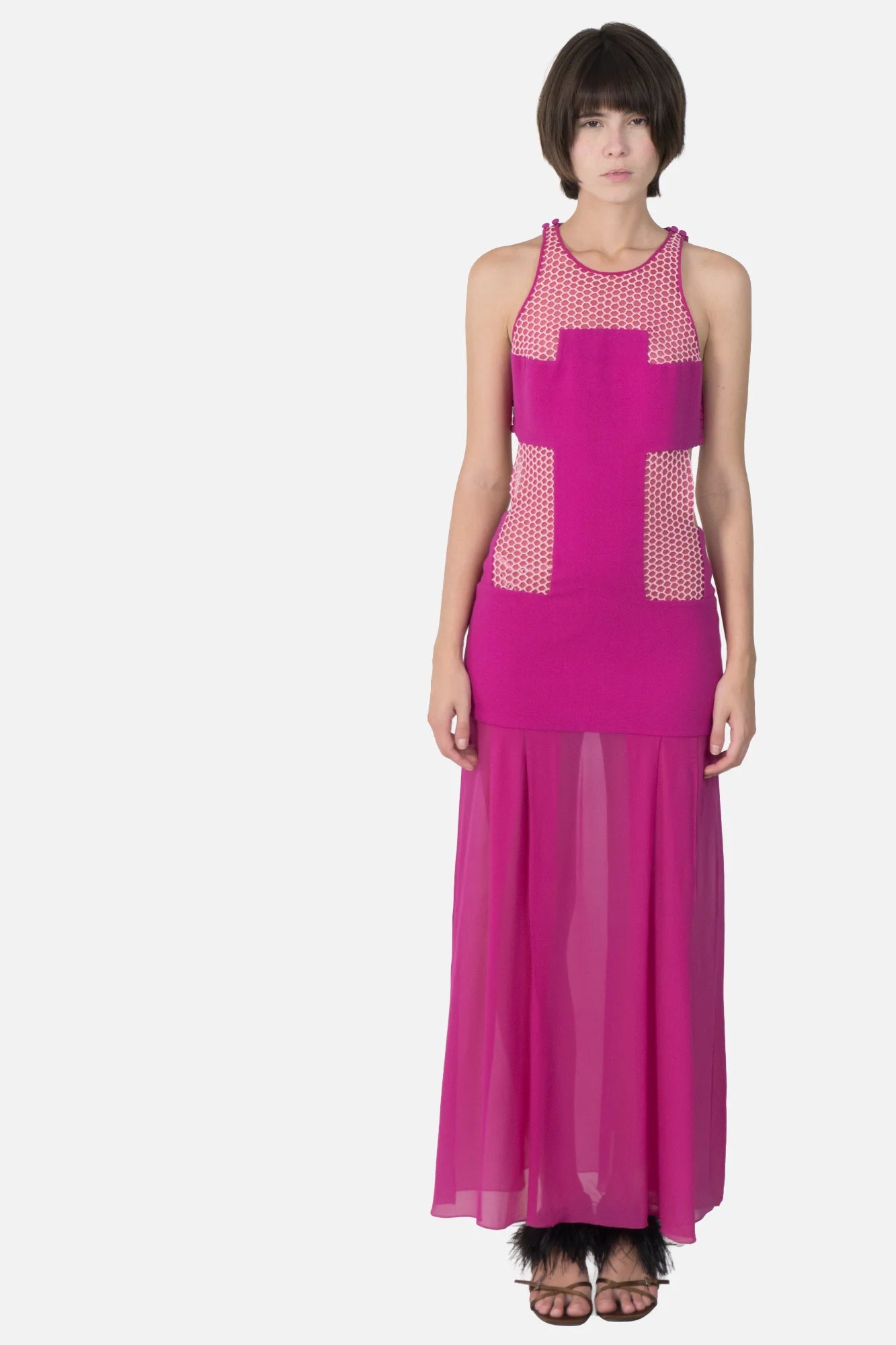 Vestido Rosa Seda
