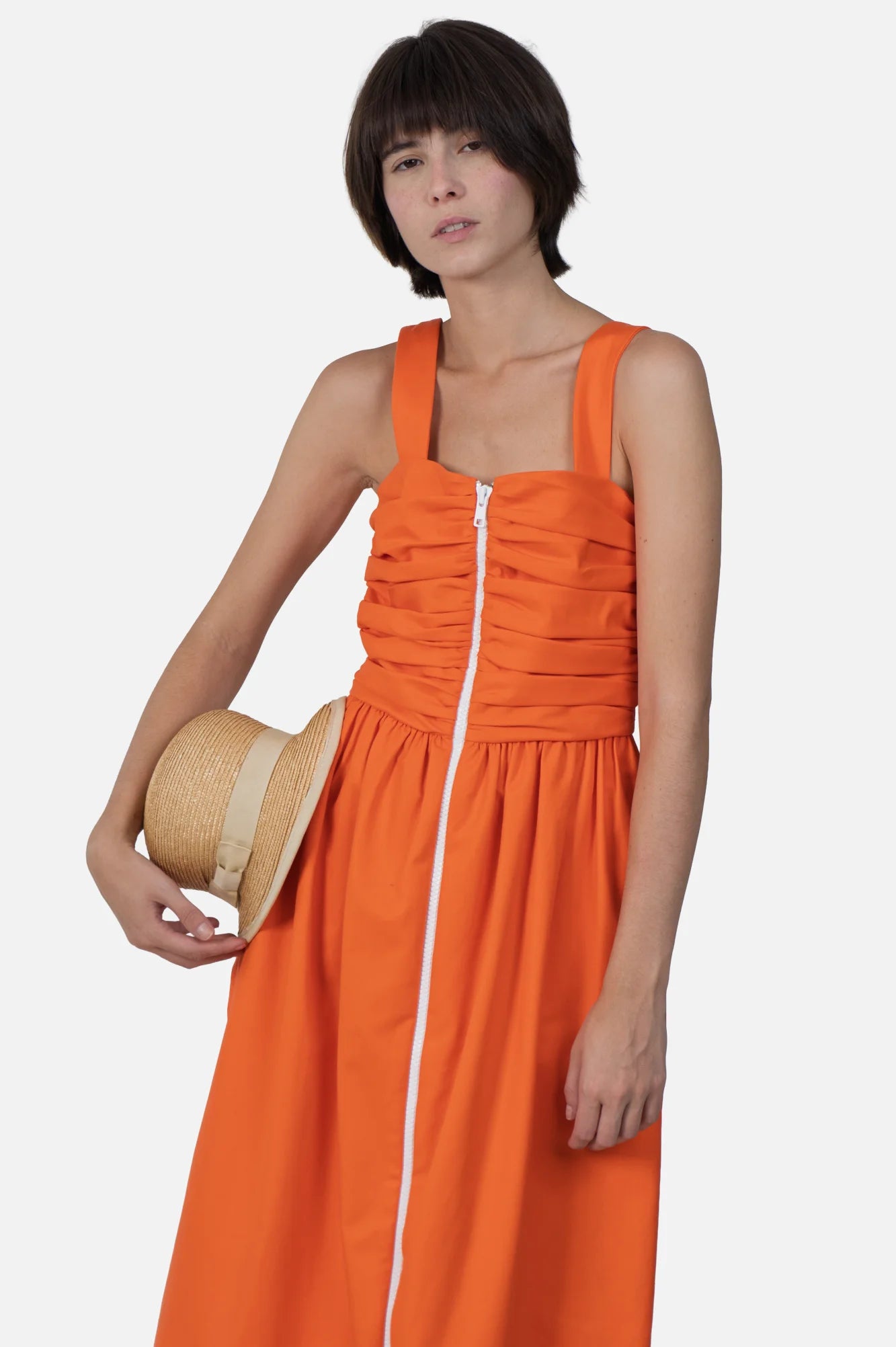Vestido Laranja Detalhe