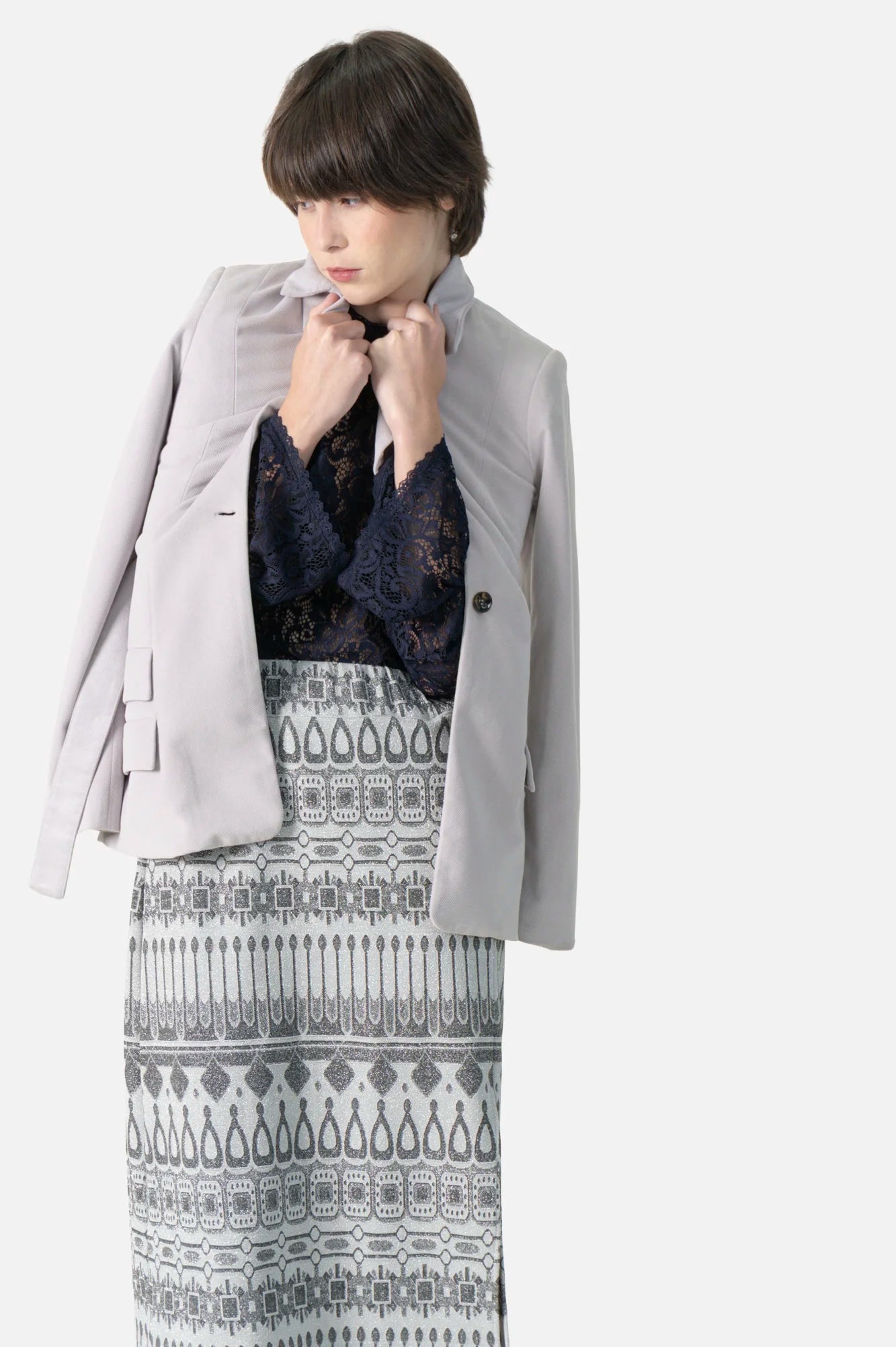 Blazer Cinza Veludo