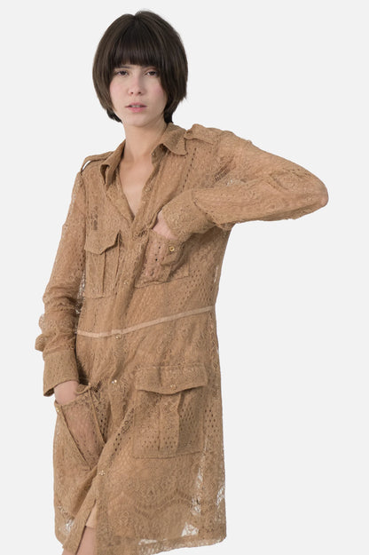 Vestido Caramelo Renda Cris Barros