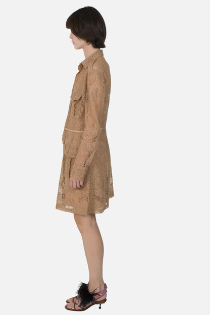 Vestido Caramelo Renda Cris Barros