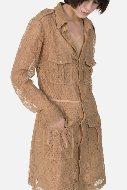 Vestido Caramelo Renda Cris Barros