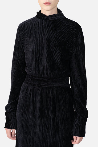 Vestido Preto Canelado Framed