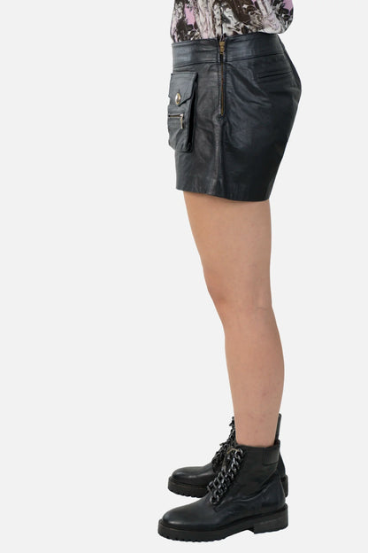 Short Preto Couro Eladio's Couro