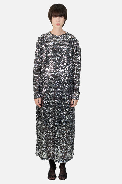 Vestido Prata Paetê Lilly Sarti