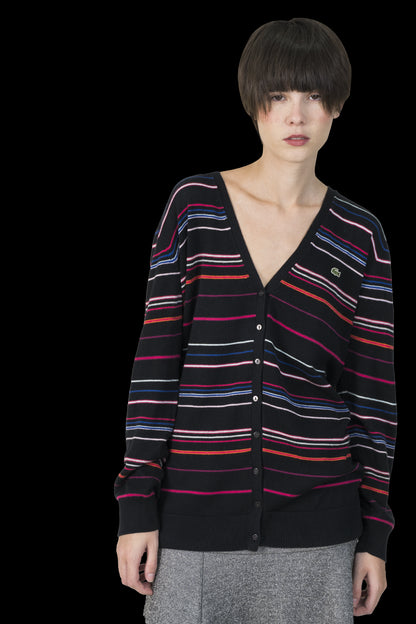 Cardigan Color Listrado Lacoste