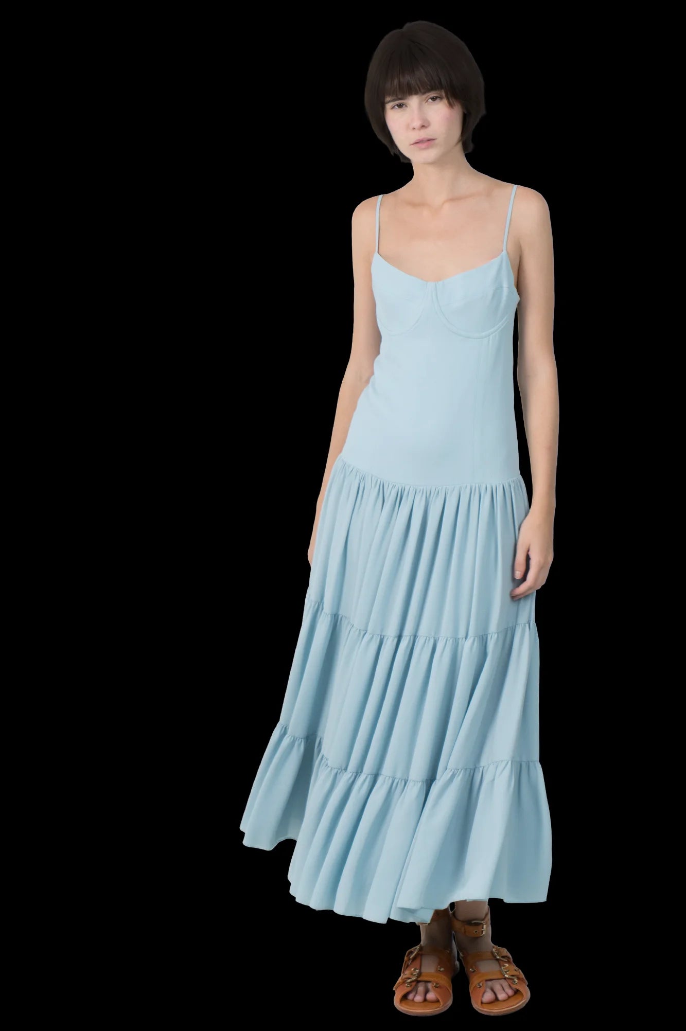 Vestido Azul Babado