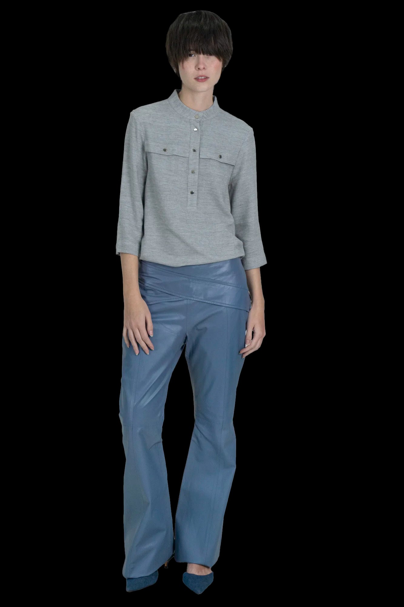 Camisa Cinza Detalhe