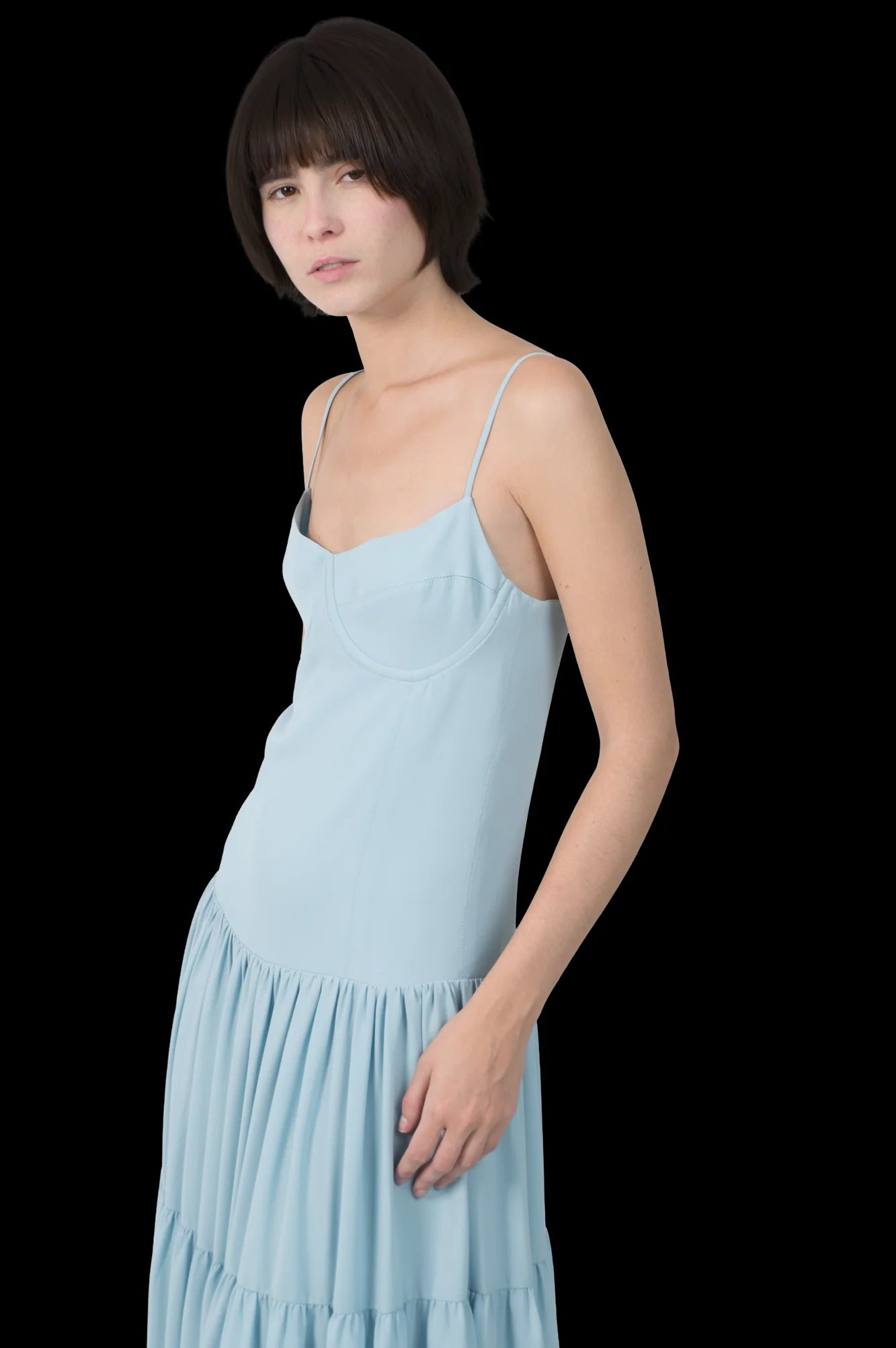 Vestido Azul Babado