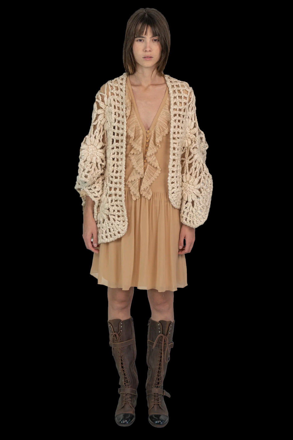 Casaqueto Creme Crochê