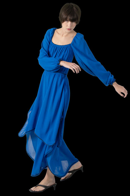 Vestido Azul Longo Cris Barros
