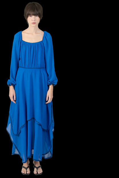 Vestido Azul Longo Cris Barros