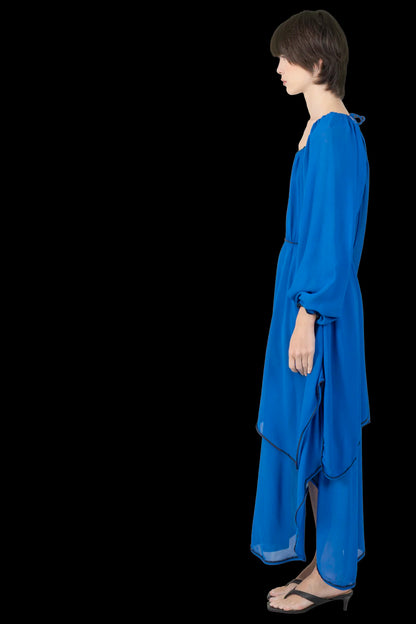 Vestido Azul Longo Cris Barros