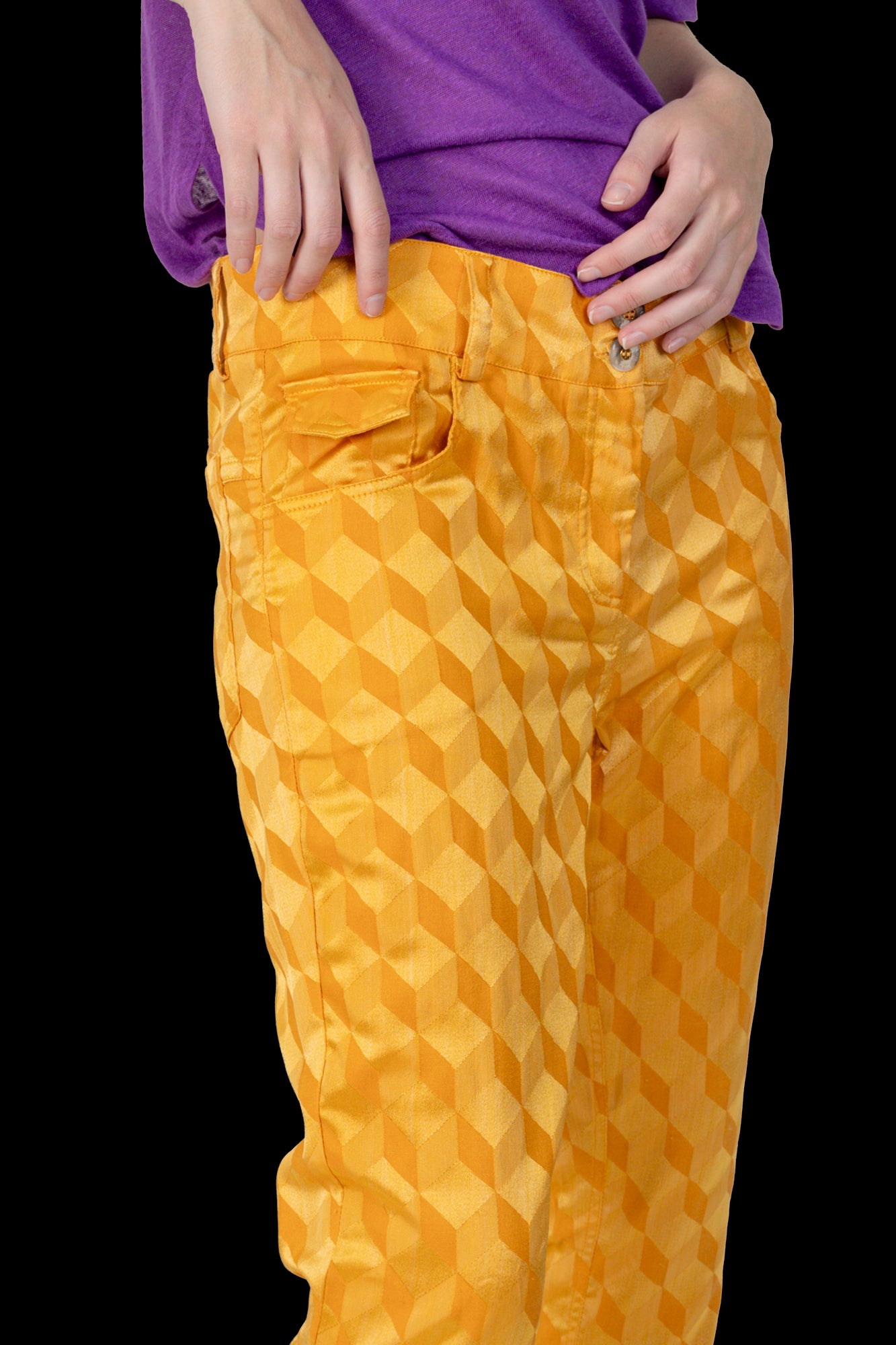Calça Amarela Textura